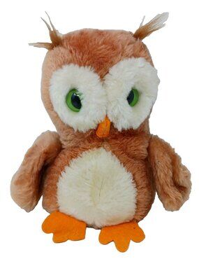 R. Dakin & Co. 1975 Plush Owl Stuffed Bean Bag Green eyes 7" Weighted Bottom D44